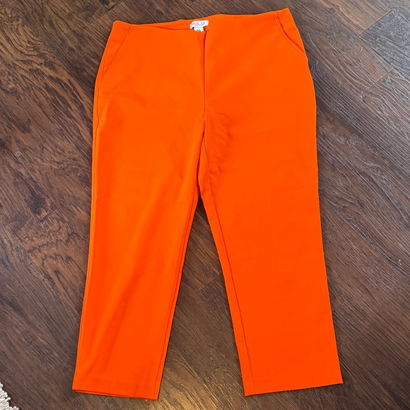 Rachel Zoe Pants - Rachel Zoe Vibrant Orange Straight-Leg Trousers
